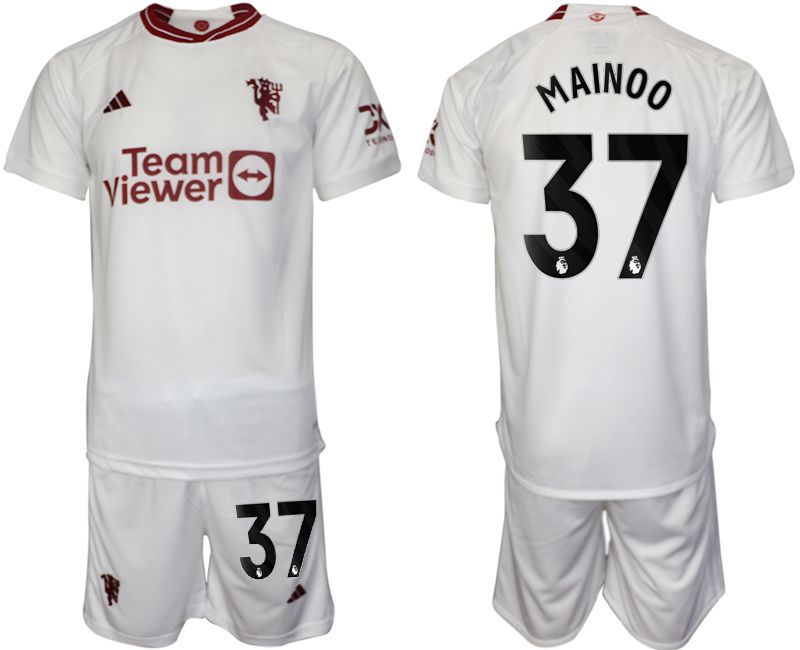 Men 2023-2024 Club Manchester United away white #37 Soccer Jersey->->Soccer Club Jersey